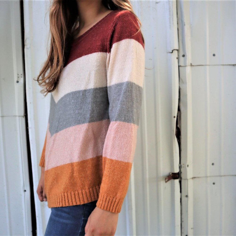 Apt. 9 striped colorblock sweater size medium